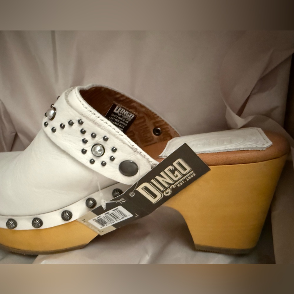 Dingo White and Tan Studded Ankle Boots
